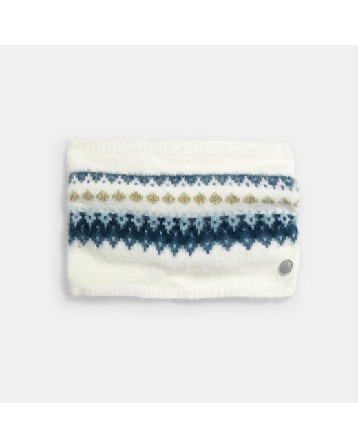 Snood fluffy à motifs en jacquard jaune fille