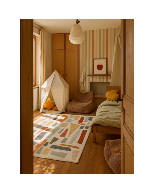 Papier peint enfants Rayures Forêt Enchantée