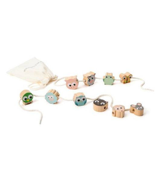Farandole de perles en bois Animaux