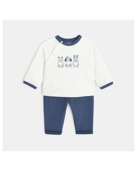 Sweat molleton et pantalon maille côtelée