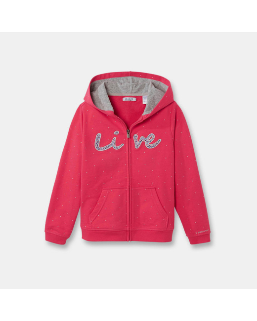 Sweat-shirt à capuche rose fille