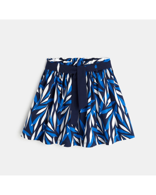 Jupe évasée imprimée bleue fille