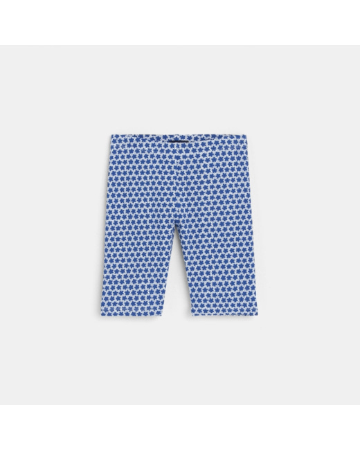 Short cycliste imprimé bleu fille