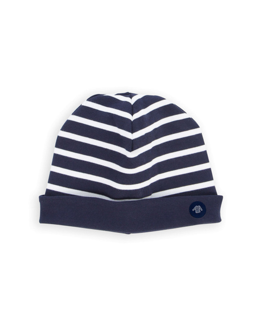 Bonnet "Morgan" Kids - Coton Épais - Navire/Blanc