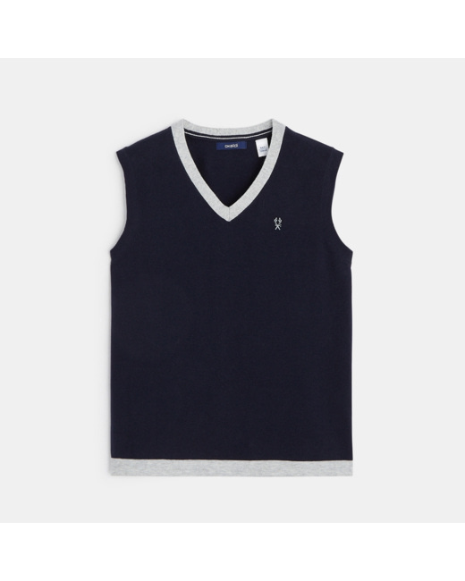 Pull sans manches bleu garçon