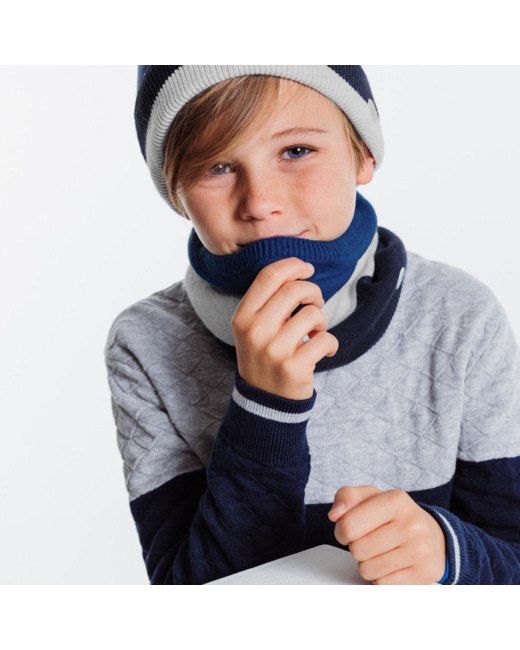 Snood colorblocks chaud bleu garçon
