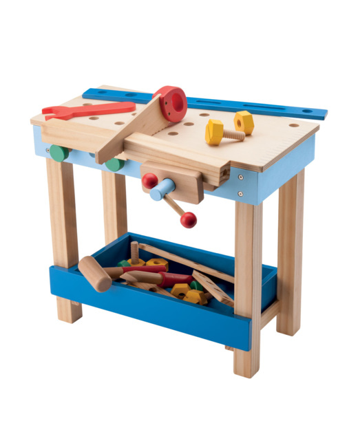Établi de bricolage en bois avec ses outils