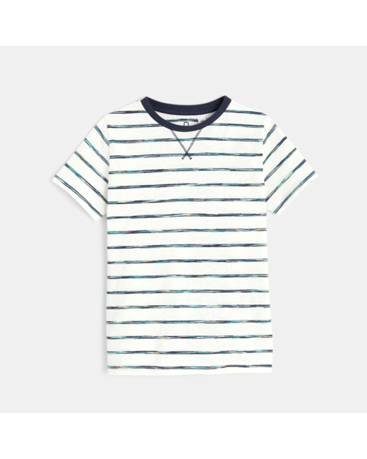 T-shirt rayé col rond garçon