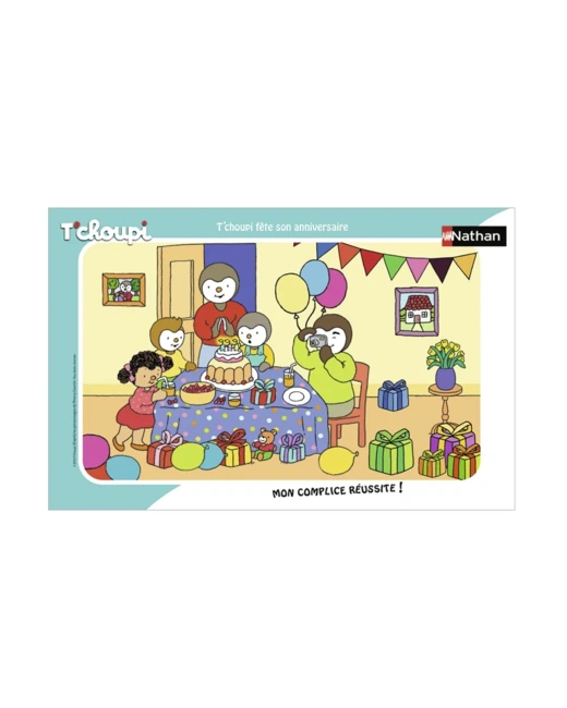 Puzzle 15 pièces T'choupi fête son anniversaire