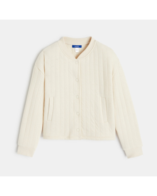 Blouson matelassé uni blanc fille