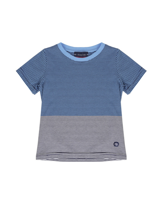 T-shirt rayé Kids - coton - Lobelia/Marine Deep/Milk