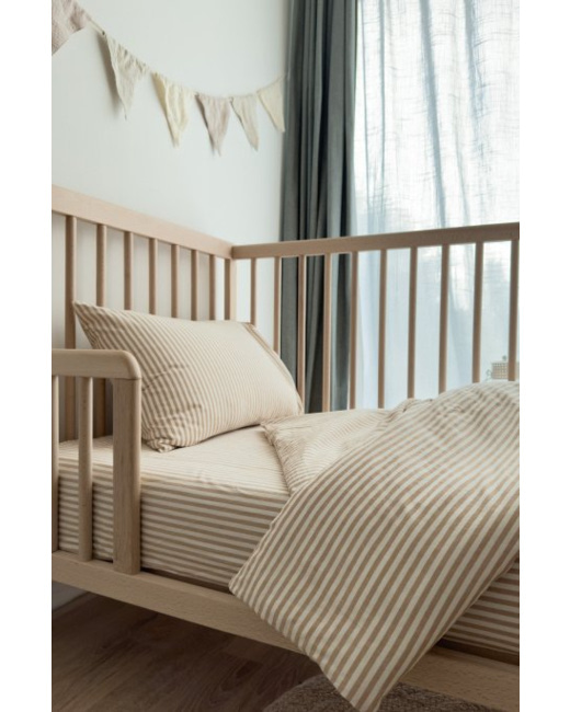 Housse de couette Percale de Coton Bio bébé rayé
