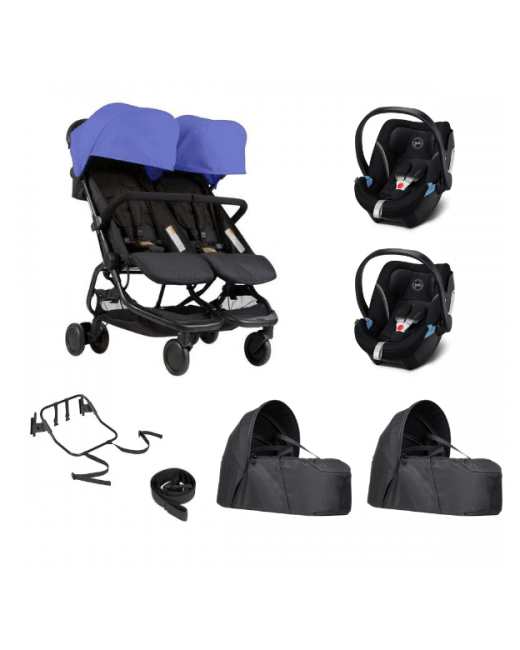 Poussette double Nano Duo + 2 cocoon V2 + 2 coques Cybex Aton 5