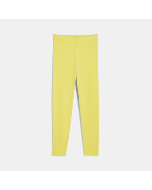 Leggings unis jaune fille