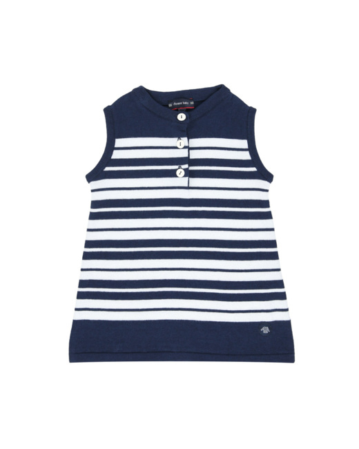 Robe rayée Baby - coton - Marine Deep/Milk