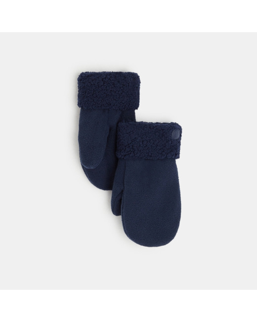 Moufles en polaire et sherpa bleues garçon