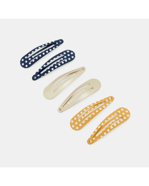 Barrettes clic-clac en métal fantaisie (lot de 6) bleu fille