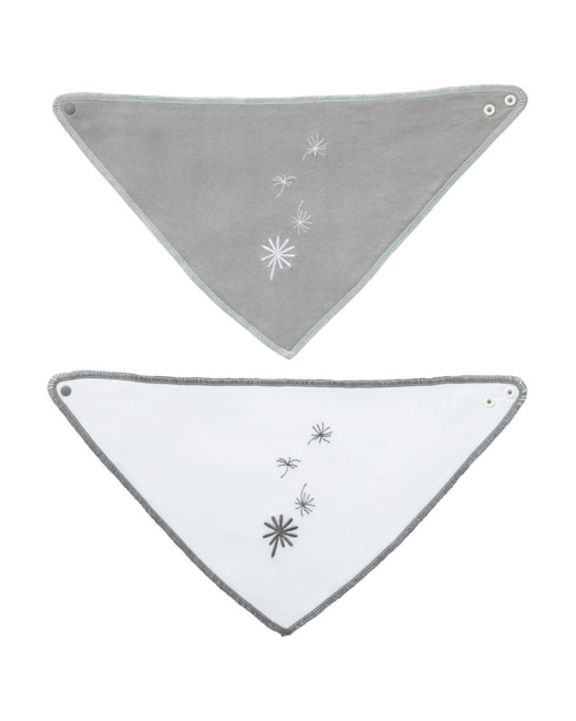 Lot de 2 bavoirs naissance bandana Jeune Pousse - Bio