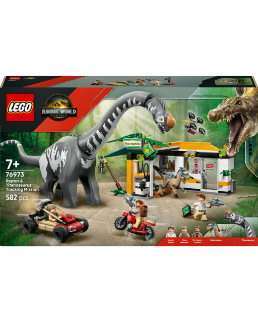 La poursuite du vélociraptor et du titanosaure Jurassic World