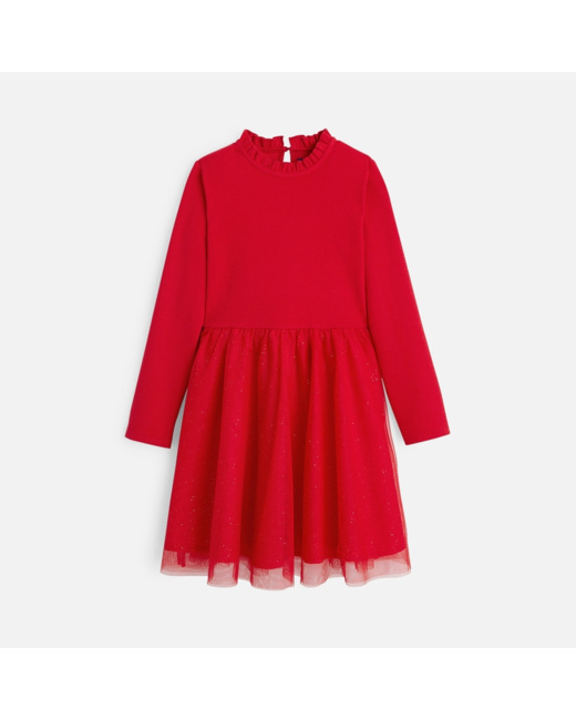 Robe tutu à paillettes rouge fille