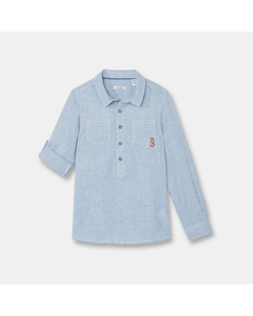 Chemise à rayures bleue garçon