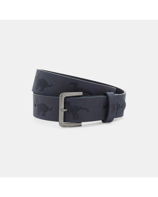 Ceinture en faux cuir à motifs bleu garçon