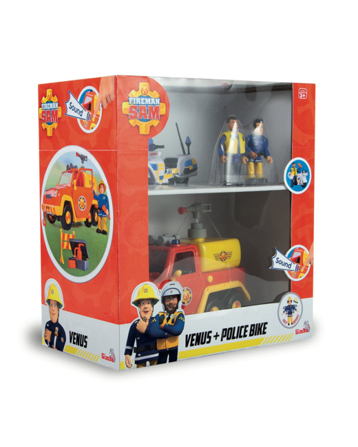 Vénus avec moto de police Sam Le Pompier