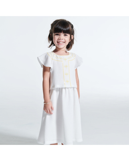 Robe de cérémonie brodée blanche fille