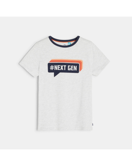 T-shirt à message gris garçon
