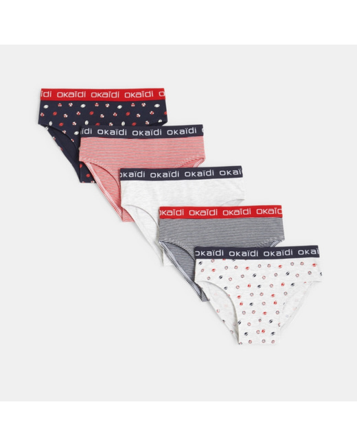 Slips en jersey (lot de 5) rouge garçon