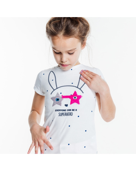 T-shirt à sequins magiques bleu fille