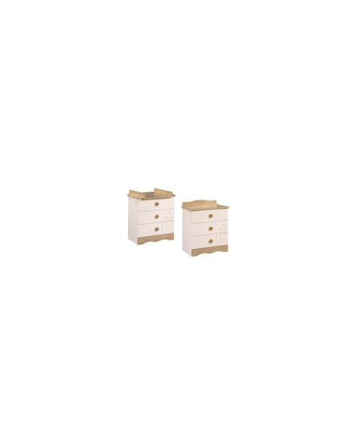 Commode 3 tiroirs avec dispositif a langer amovible esprit nature