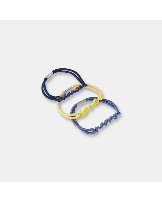 Lot de 3 bracelets à message bleu fille