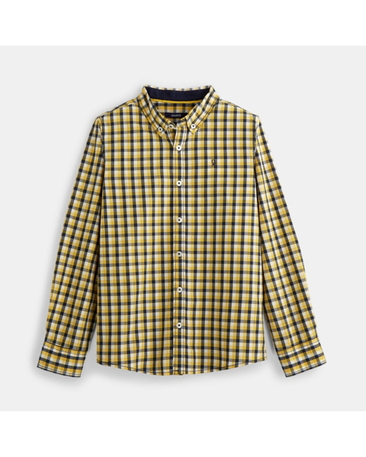 Chemise à carreaux jaune garçon