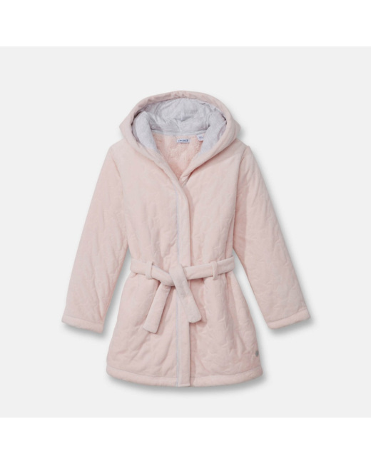 Peignoir à capuche rose fille