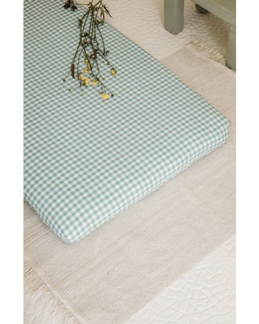 Drap housse berceau percale de coton bio Vichy