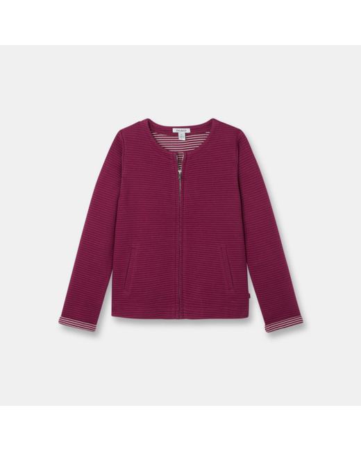 Sweat-shirt côtelé rose fille