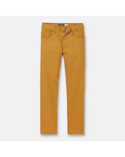 Pantalon slim en toile jaune garçon