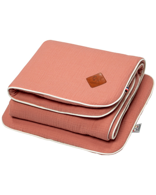 Couverture et coussin en gaze de coton