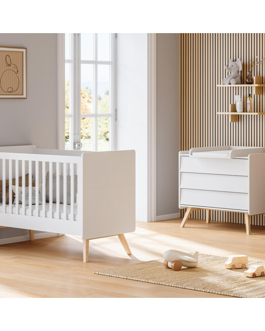 Chambre Duo Lit Commode Vintage