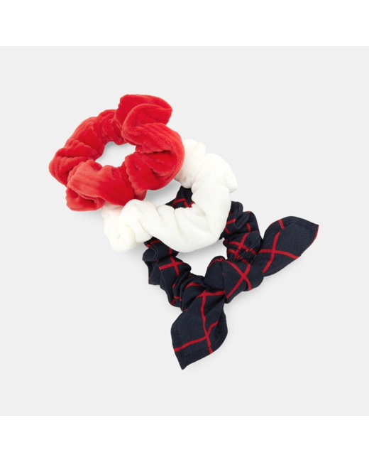 Chouchou en tissu (lot de 3) rouge fille