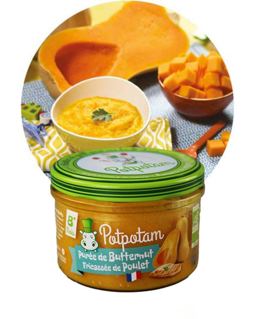 Purée de butternut fricassée de poulet 