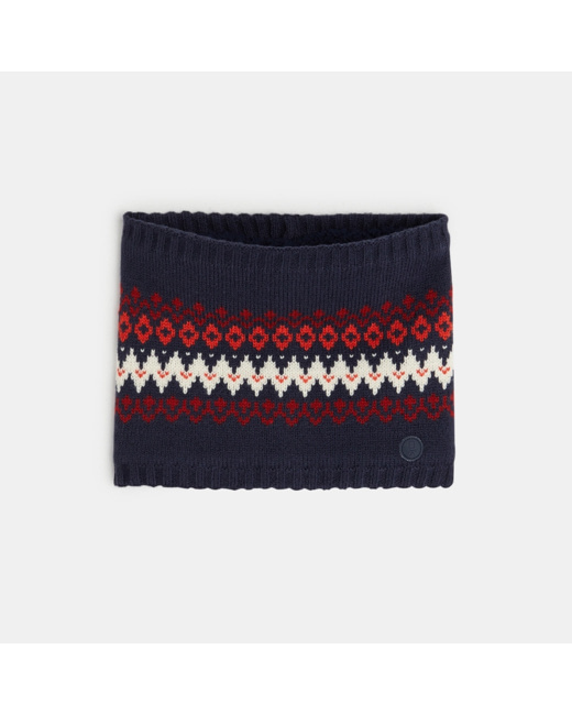 Snood en jacquard scandinave bleu garçon
