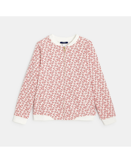 Teddy en molleton imprimé all over rose fille