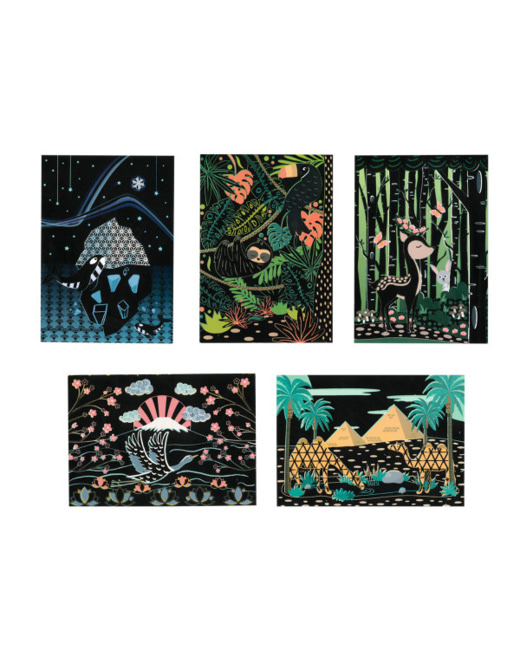 Cartes Postales à Gratter - Animals World Tour
