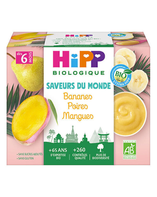 Coupelles Banane Poire Mangue Bio