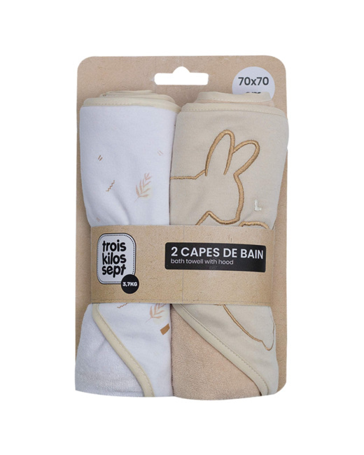 Lot de 2 capes de bain avec capuche