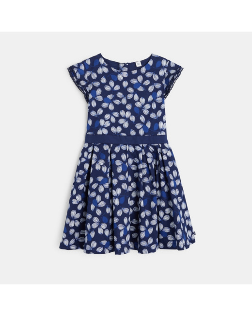Robe évasée imprimée bleue fille