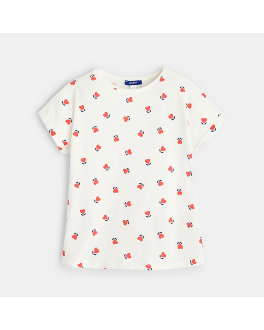 T-shirt imprimé fleuri rouge fille
