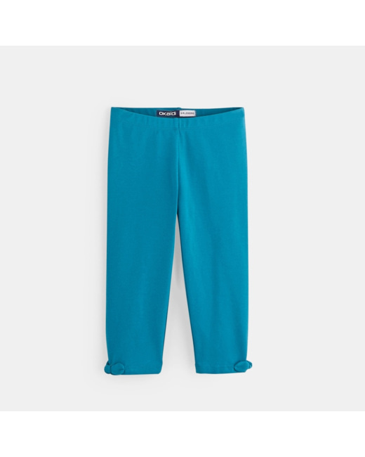 Leggings courts turquoise fille